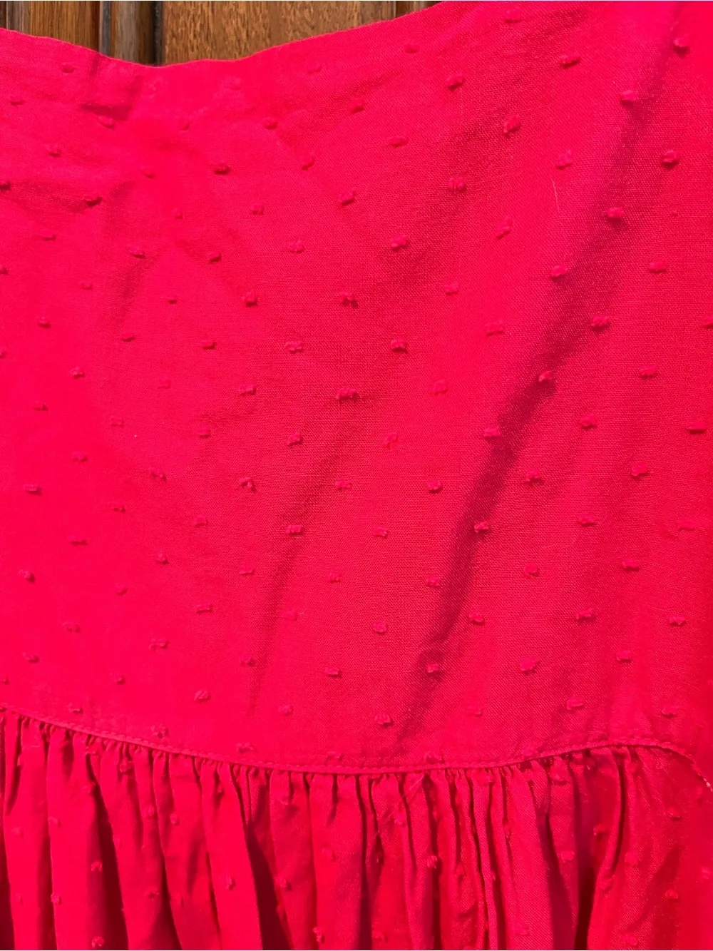 LAKE Pajamas Lolly Midi Dress in Heatwave | 100% Cotton Swiss Dot | Size Medium